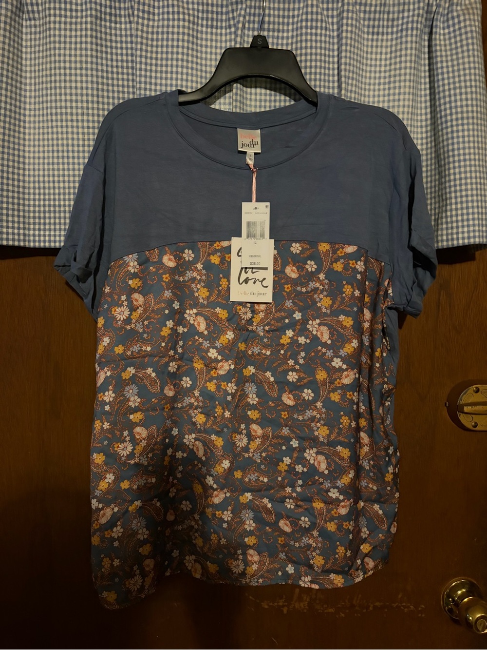 Blue Floral Panel Women’s T-Shirt